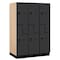 Salsbury Industries 2 Tier 'S' Designer Locker, 54"Wx76"Hx24"D, 6 Door, Black 18-27364BLK - alternate 1